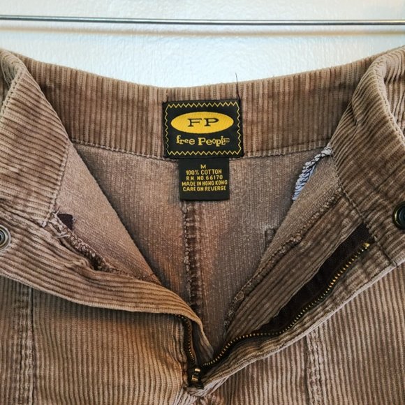 Free People Mini Skirt Corduroy Tan Medium - Picture 2 of 8